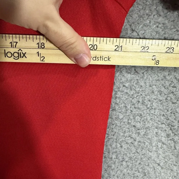 Adidas Sweatshirt Men Small Red Fleece Pullover Hoodie Pockets Outdoors Gorpcore - Picture 4 of 9